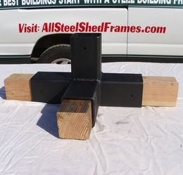 Picture of steel connector used with 4X4 lumber